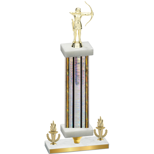 Premium Single Silver Glacier Victory Archery Trophy