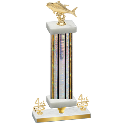 Premium Single Silver Glacier Fourth Place Fishing Trophy