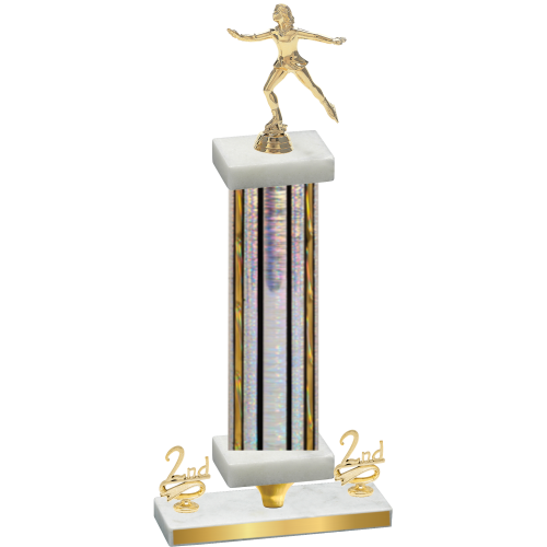 Premium Single Silver Glacier Second Place Skater Trophy