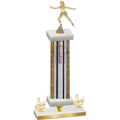 Premium Single Silver Glacier Third Place Skater Trophy