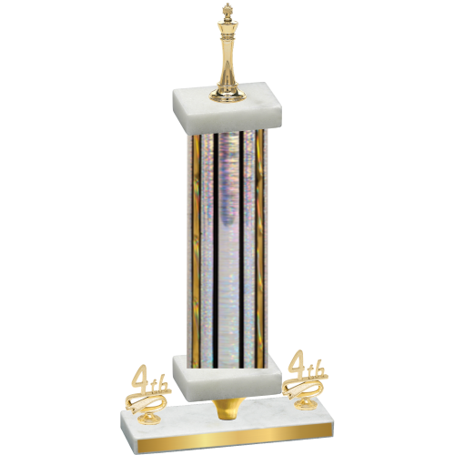 Premium Single Silver Glacier Fourth Place Chess Trophy