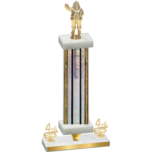 Premium Single Silver Glacier Fourth Place Holiday Trophy