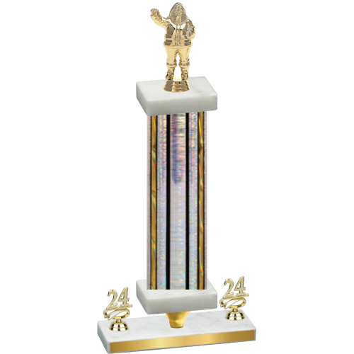 Premium Single Silver Glacier Year Holiday Trophy