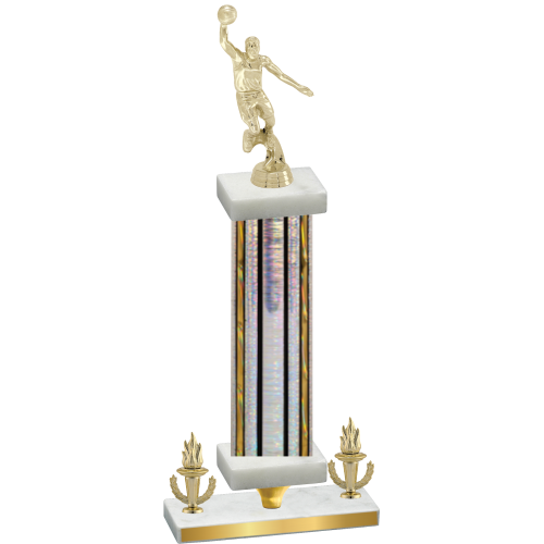 Premium Single Silver Glacier Victory Basketball Trophy