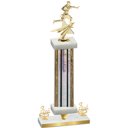 Premium Single Silver Glacier Third Place Flag Football Trophy