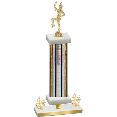 Premium Single Silver Glacier Fourth Place Majorette Trophy