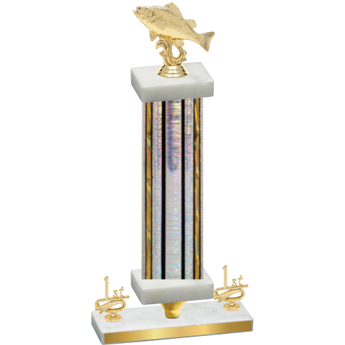 Premium Single Silver Glacier First Place Fishing Trophy