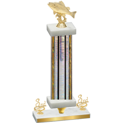 Premium Single Silver Glacier Third Place Fishing Trophy