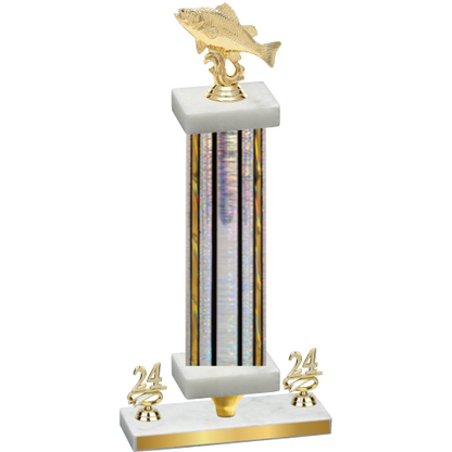 Premium Single Silver Glacier Year Fishing Trophy