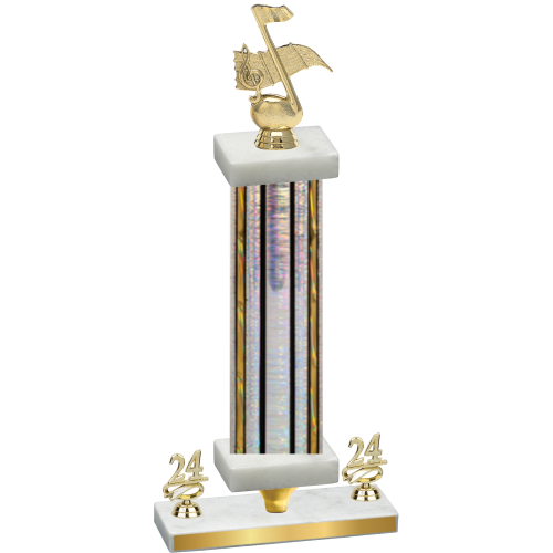 Premium Single Silver Glacier Year Music Trophy