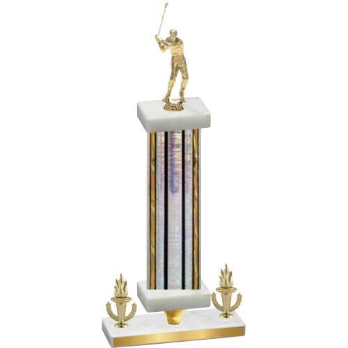 Premium Single Silver Glacier Victory Golf Trophy