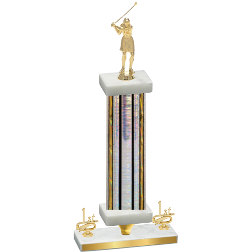 Premium Single Silver Glacier First Place Golf Trophy