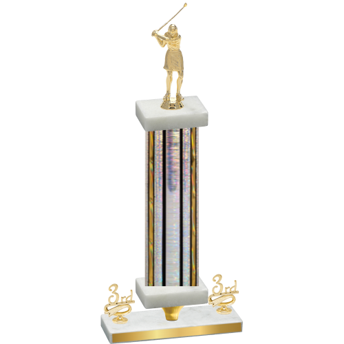 Premium Single Silver Glacier Third Place Golf Trophy