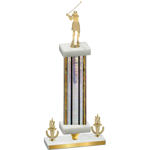 Premium Single Silver Glacier Victory Golf Trophy