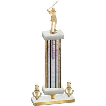 Premium Single Silver Glacier Victory Golf Trophy