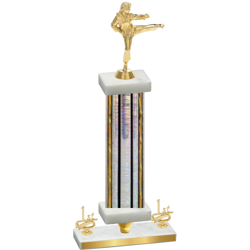 Premium Single Silver Glacier First Place Karate Trophy