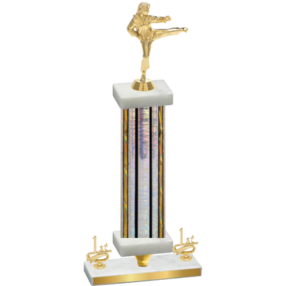 Premium Single Silver Glacier First Place Karate Trophy