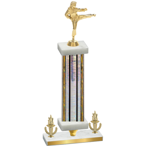 Premium Single Silver Glacier Victory Karate Trophy