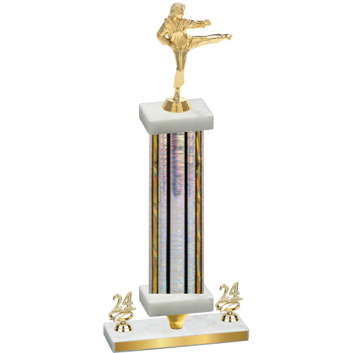 Premium Single Silver Glacier Year Karate Trophy