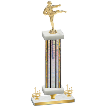 Premium Single Silver Glacier First Place Karate Trophy