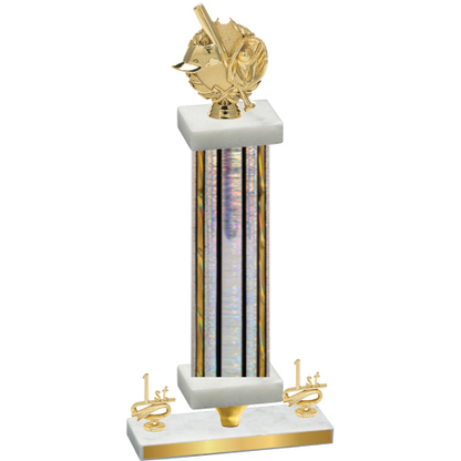 Premium Single Silver Glacier First Place Baseball Trophy