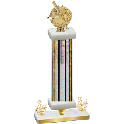 Premium Single Silver Glacier Third Place Baseball Trophy