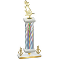Premium Single Silver Carbon Fiber Victory Football Trophy