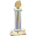 Premium Single Silver Carbon Fiber First Place Soccer Trophy