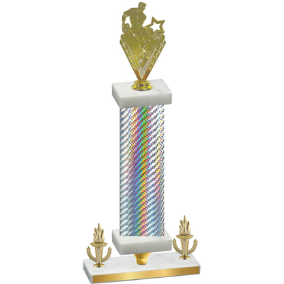 Premium Single Silver Carbon Fiber Victory Rugby Trophy