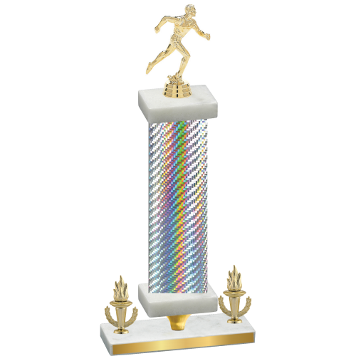 Premium Single Silver Carbon Fiber Victory Running Trophy