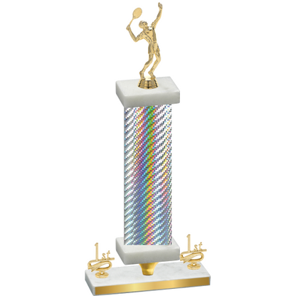 Premium Single Silver Carbon Fiber First Place Tennis Trophy