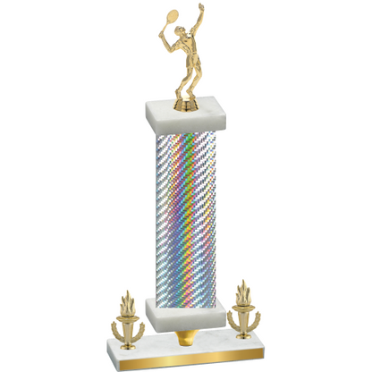 Premium Single Silver Carbon Fiber Victory Tennis Trophy