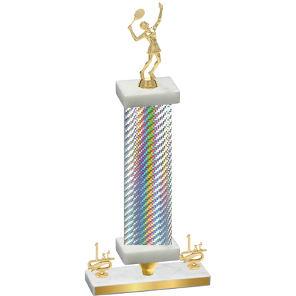 Premium Single Silver Carbon Fiber First Place Tennis Trophy