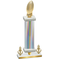 Premium Single Silver Carbon Fiber Victory Football Trophy