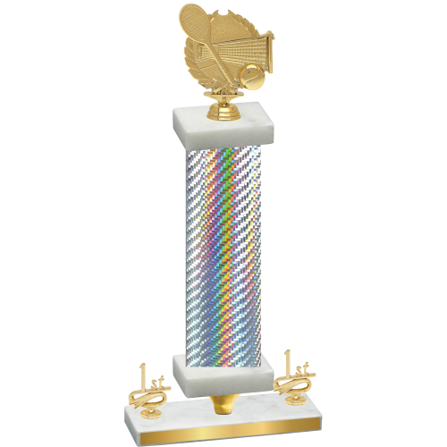 Premium Single Silver Carbon Fiber First Place Tennis Trophy