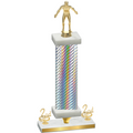 Premium Single Silver Carbon Fiber Second Place Wrestling Trophy
