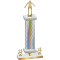 Premium Single Silver Carbon Fiber Year Wrestling Trophy