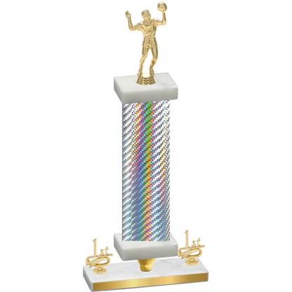 Premium Single Silver Carbon Fiber First Place Volleyball Trophy