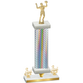 Premium Single Silver Carbon Fiber Third Place Volleyball Trophy