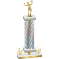 Premium Single Silver Carbon Fiber Third Place Volleyball Trophy