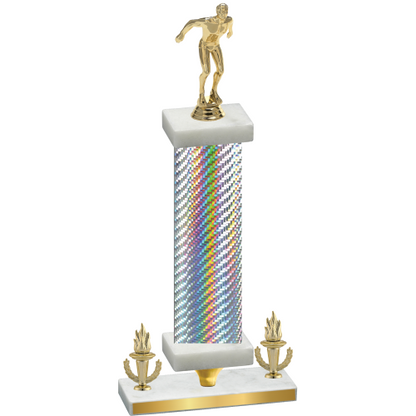 Premium Single Silver Carbon Fiber Victory Swimming Trophy