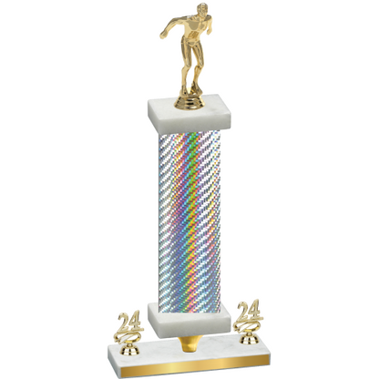 Premium Single Silver Carbon Fiber Year Swimming Trophy