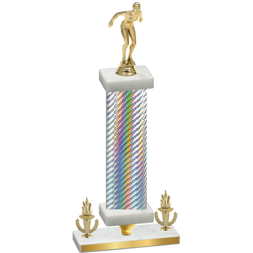 Premium Single Silver Carbon Fiber Victory Tennis Trophy