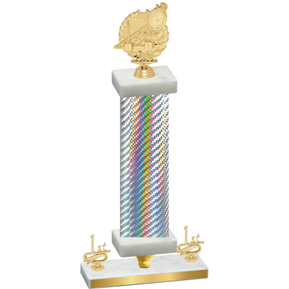 Premium Single Silver Carbon Fiber First Place Swimming Trophy