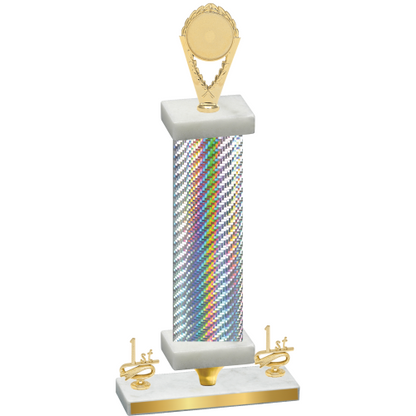 Premium Single Silver Carbon Fiber First Place Insert Trophy