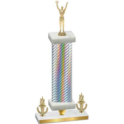 Premium Single Silver Carbon Fiber Victory Victory Trophy