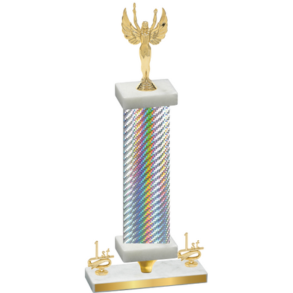 Premium Single Silver Carbon Fiber First Place Victory Trophy