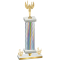 Premium Single Silver Carbon Fiber Third Place Victory Trophy