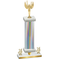 Premium Single Silver Carbon Fiber Year Victory Trophy
