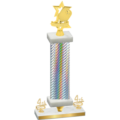 Premium Single Silver Carbon Fiber Fourth Place Pickleball Trophy